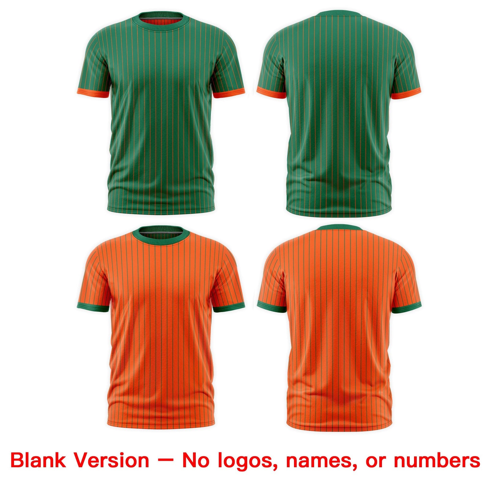 Custom Orange Kelly Green White Reversible Stripe Fashion T-shirt| KXKSHOP