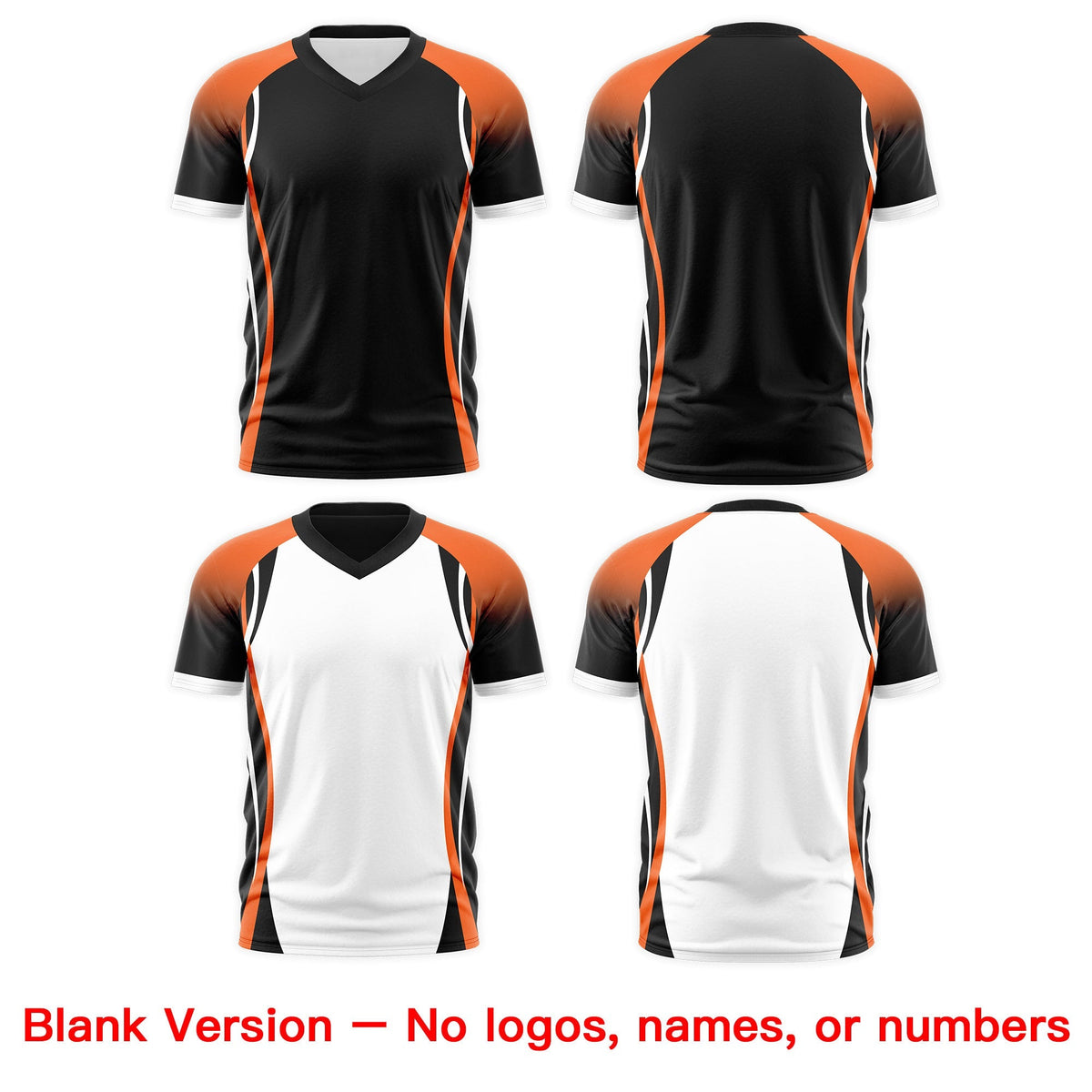 Custom Black Orange White Reversible Breathable T-shirt| KXKSHOP