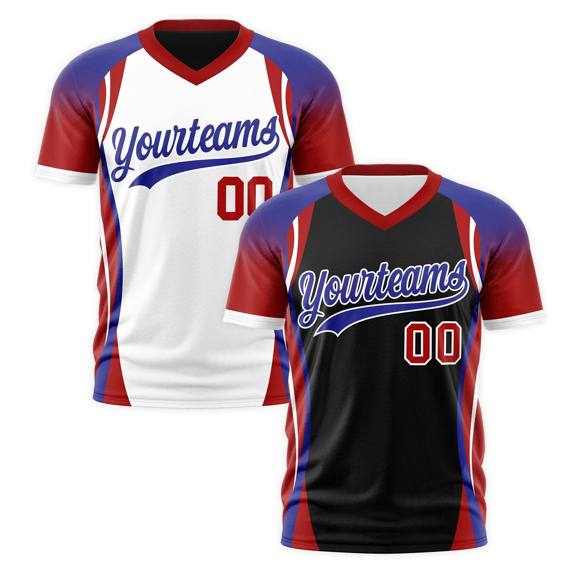 Custom Black Royal Blue Red Reversible Breathable T-shirt| KXKSHOP