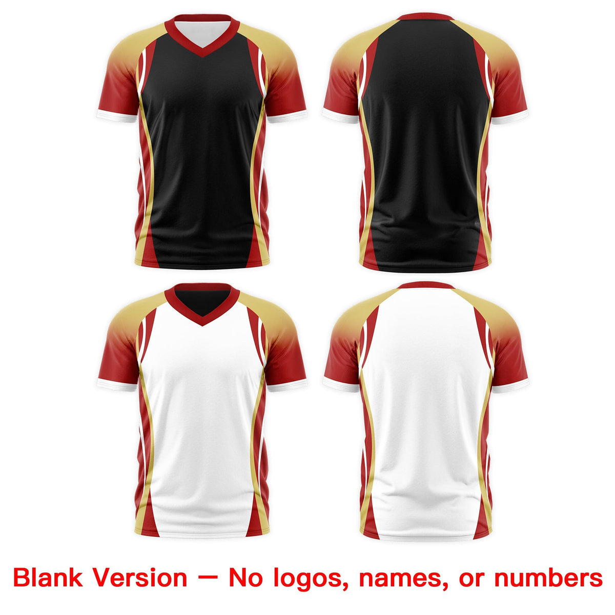 Custom Black Old Gold Red Reversible Breathable T-shirt| KXKSHOP