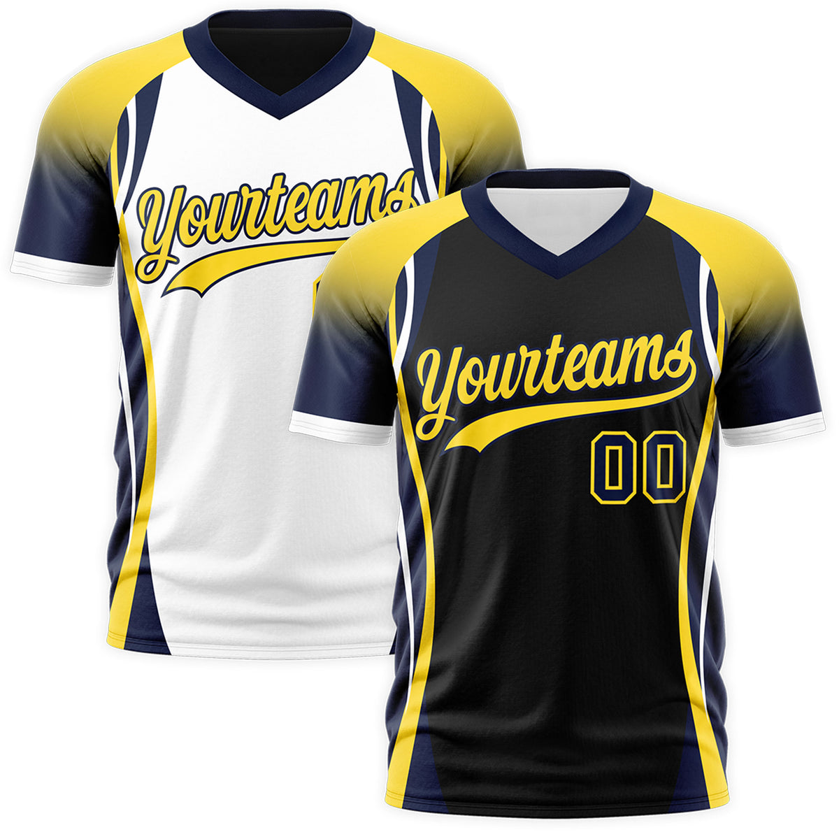 Custom Black Gold Navy Reversible Breathable T-shirt| KXKSHOP