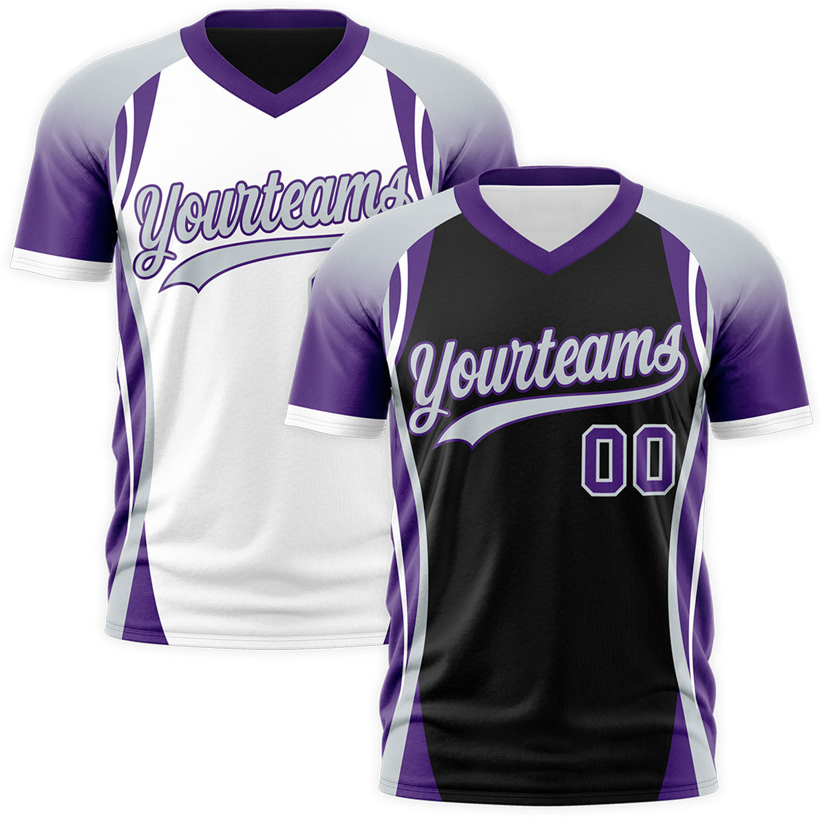 Custom Black Gray Purple Reversible Breathable T-shirt| KXKSHOP