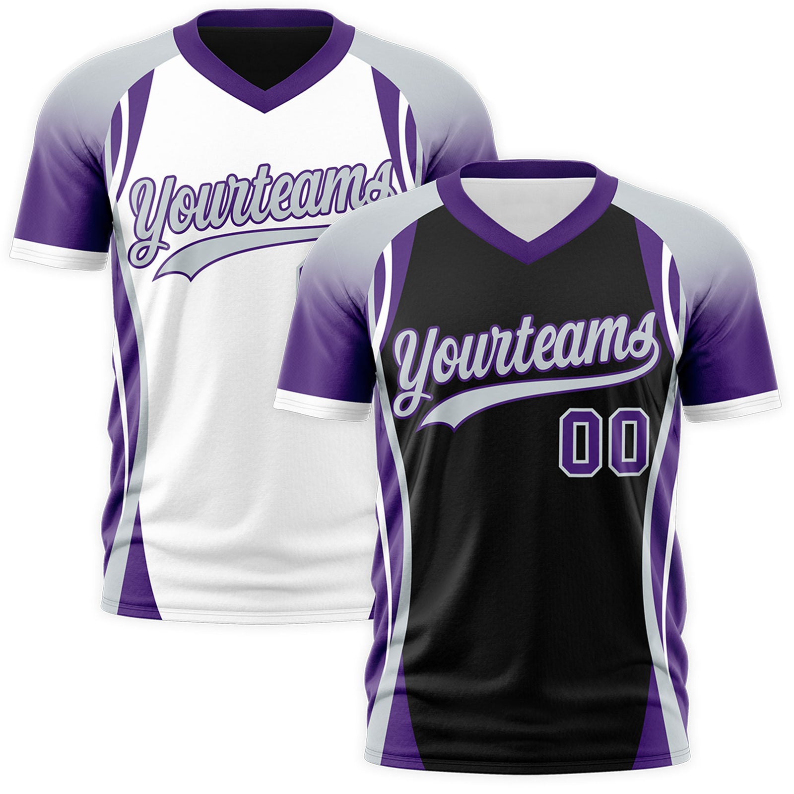 Custom Black Gray Purple Reversible Breathable T-shirt| KXKSHOP