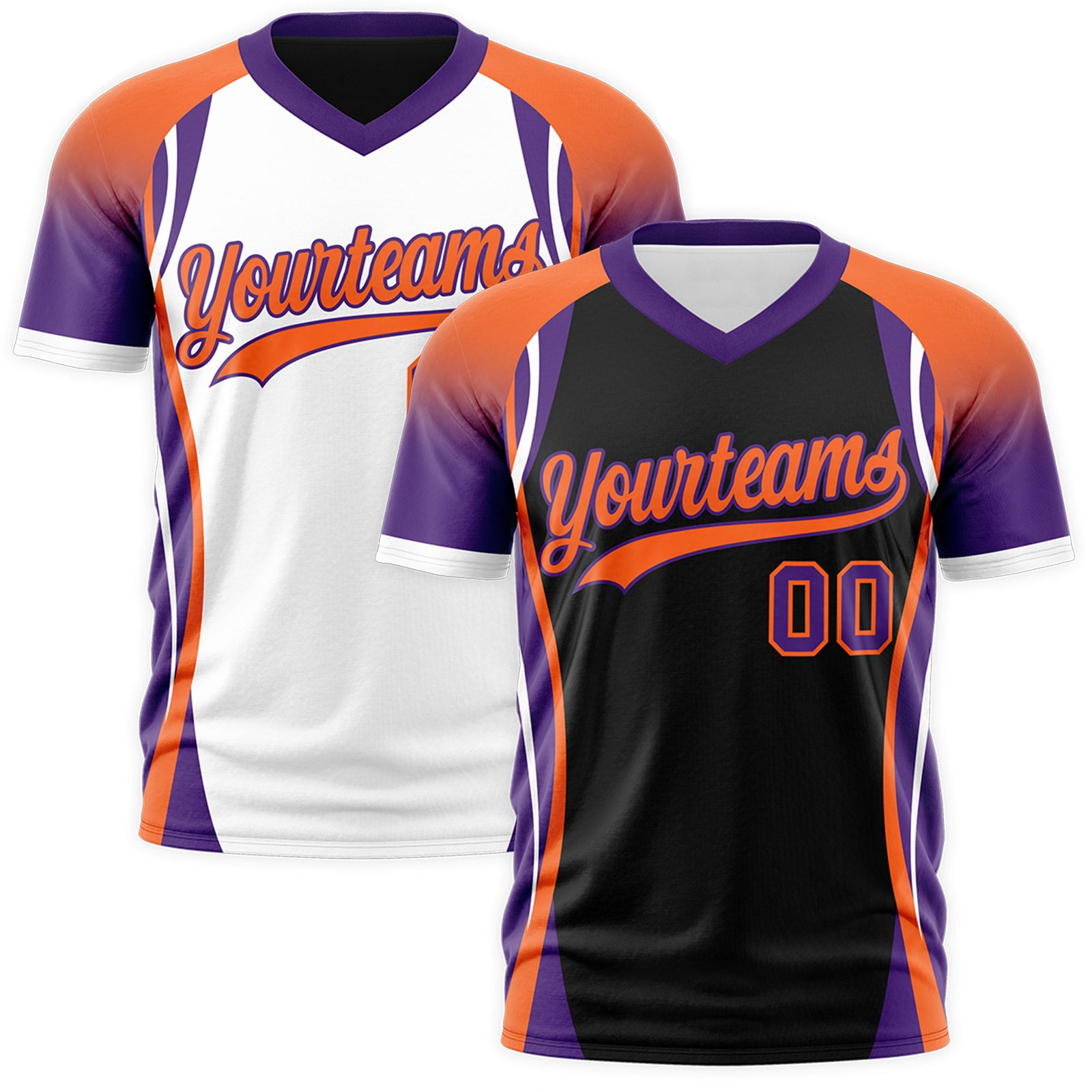 Custom Black Orange Purple Reversible Wrinkle-Resistant T-shirt| KXKSHOP
