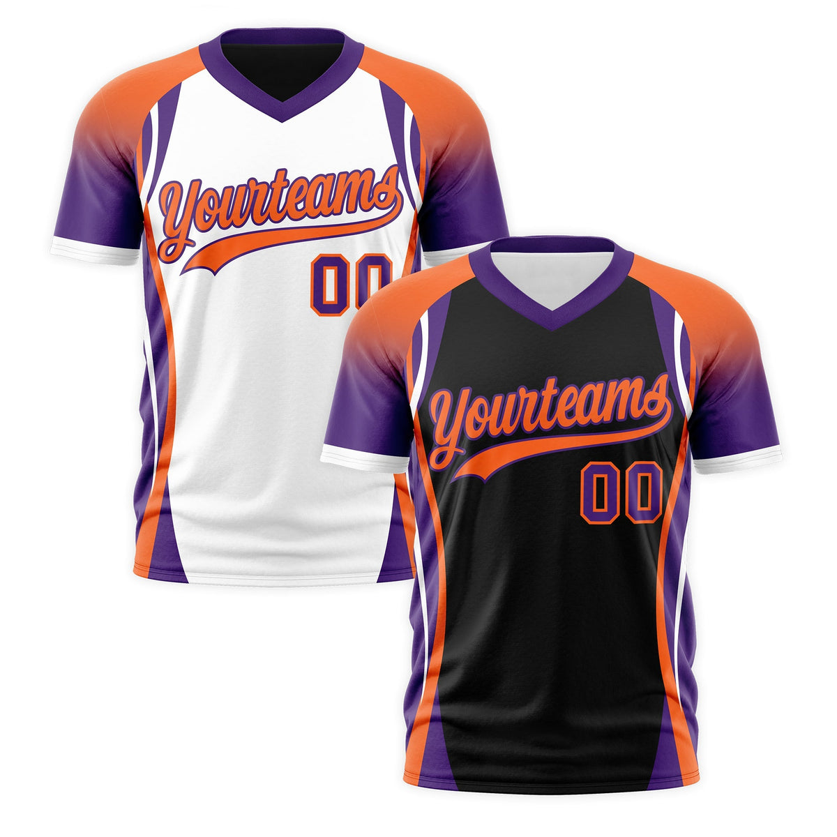 Custom Black Orange Purple Reversible Wrinkle-Resistant T-shirt| KXKSHOP