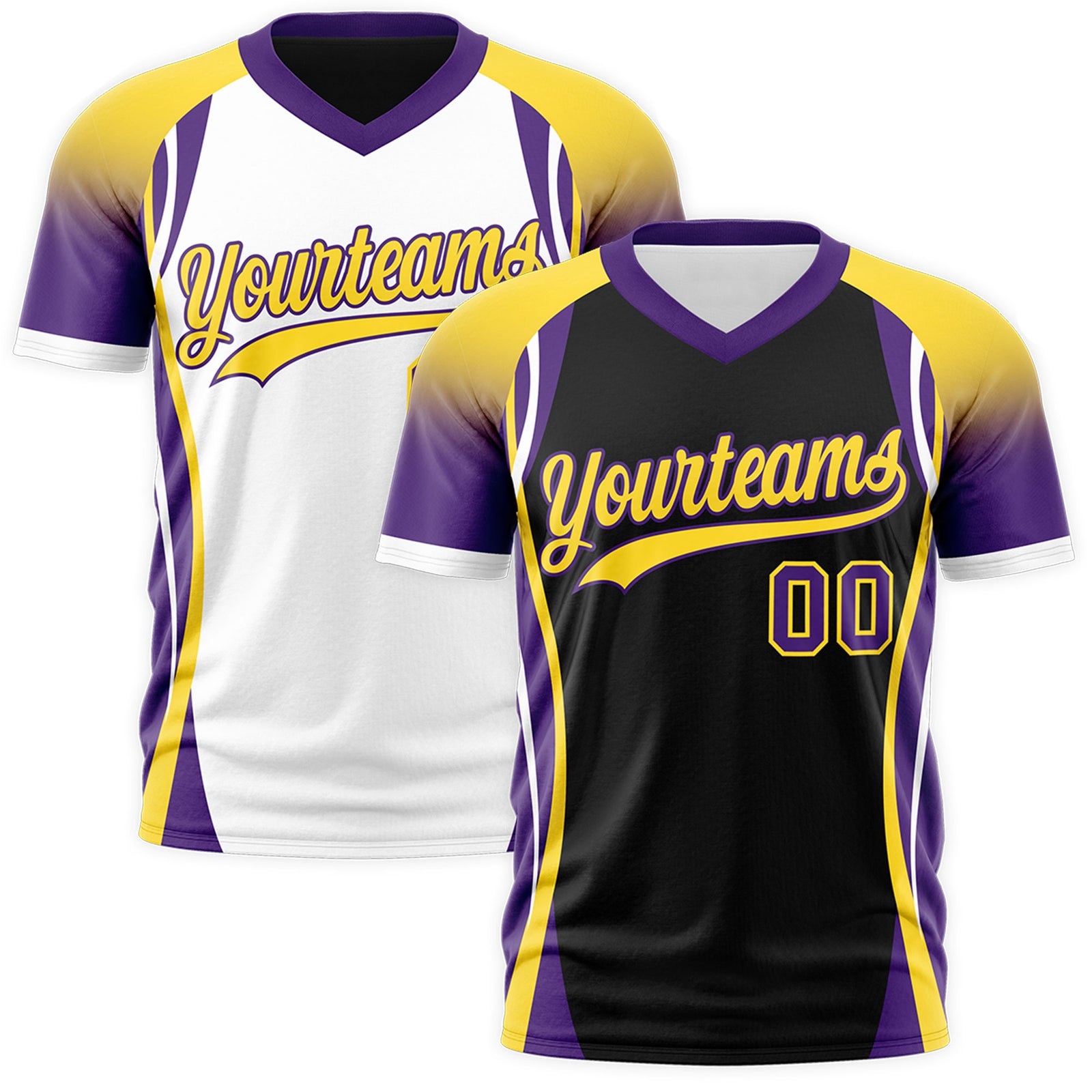 Custom Black Gold Purple Reversible Wrinkle-Resistant T-shirt| KXKSHOP