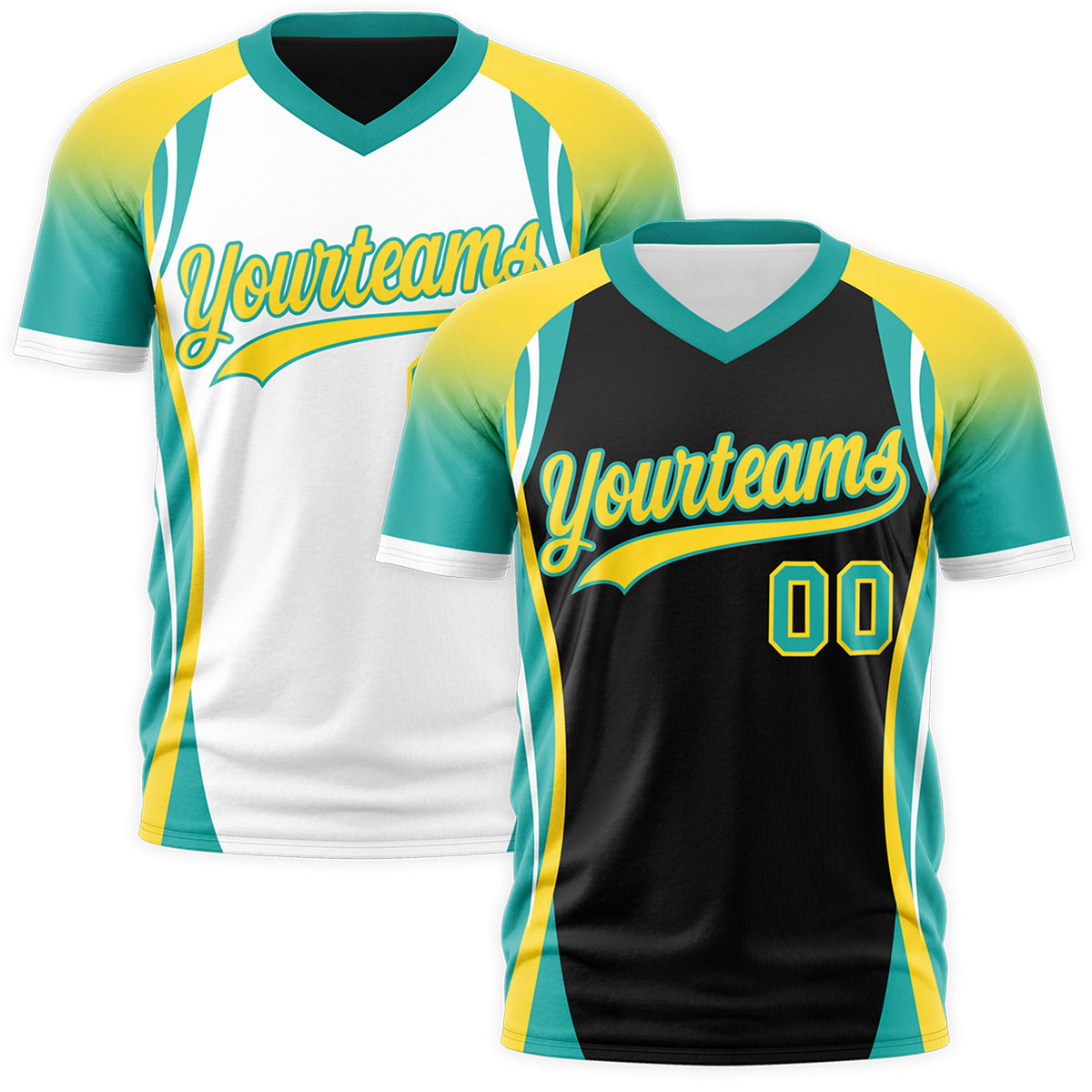 Custom Black Gold Aqua Reversible Breathable T-shirt| KXKSHOP