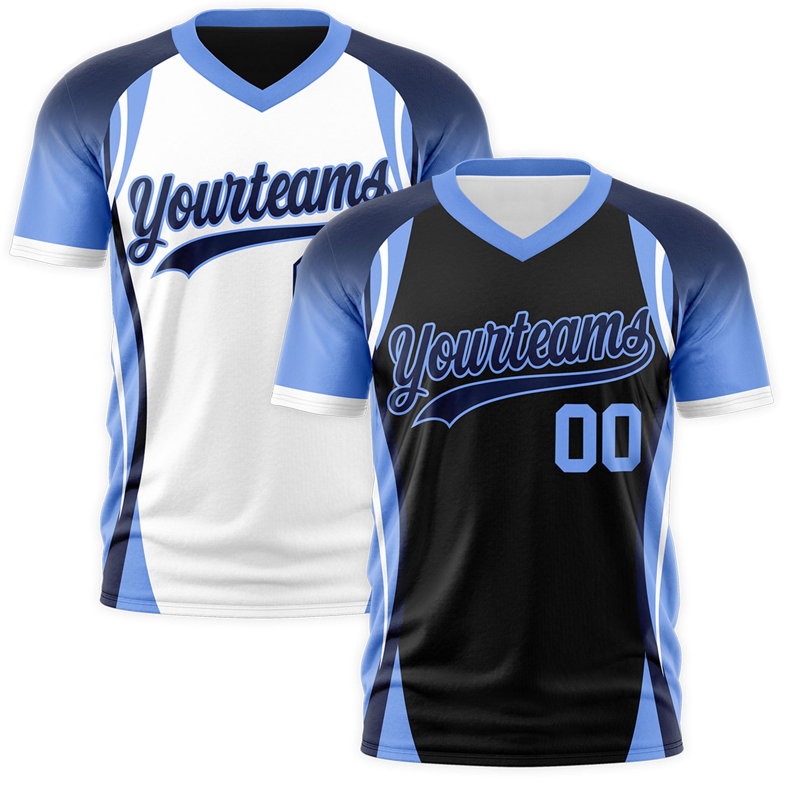 Custom Black Navy Light Blue Reversible Breathable T-shirt| KXKSHOP