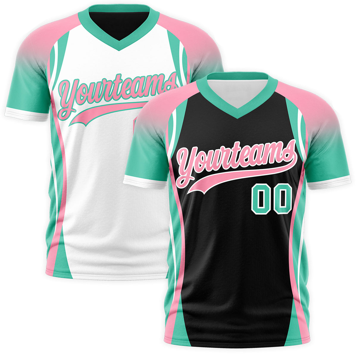 Custom Black Light Pink Bright Green Reversible Wrinkle-Resistant T-shirt| KXKSHOP
