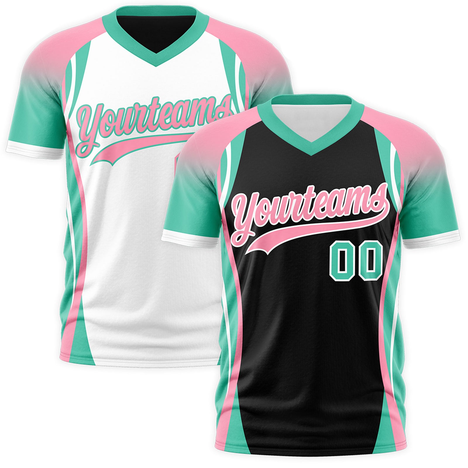 Custom Black Light Pink Bright Green Reversible Wrinkle-Resistant T-shirt| KXKSHOP