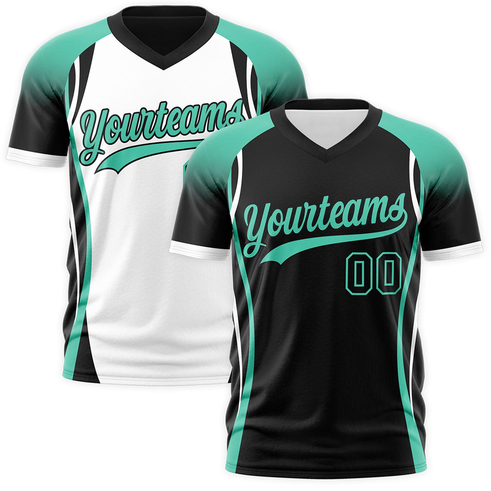Custom Black Bright Green White Reversible Breathable T-shirt| KXKSHOP