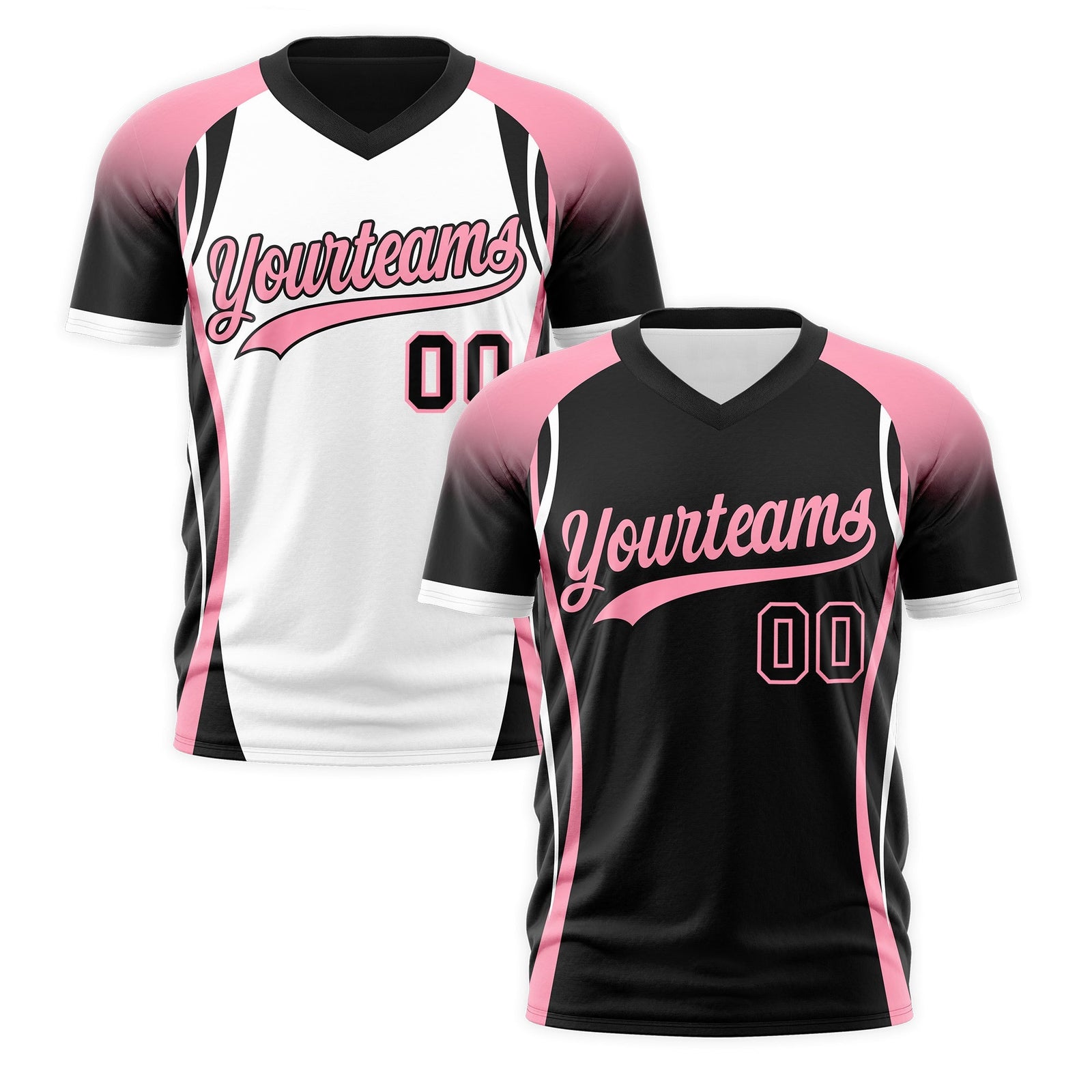 Custom Black Light Pink White Reversible Wrinkle-Resistant T-shirt| KXKSHOP