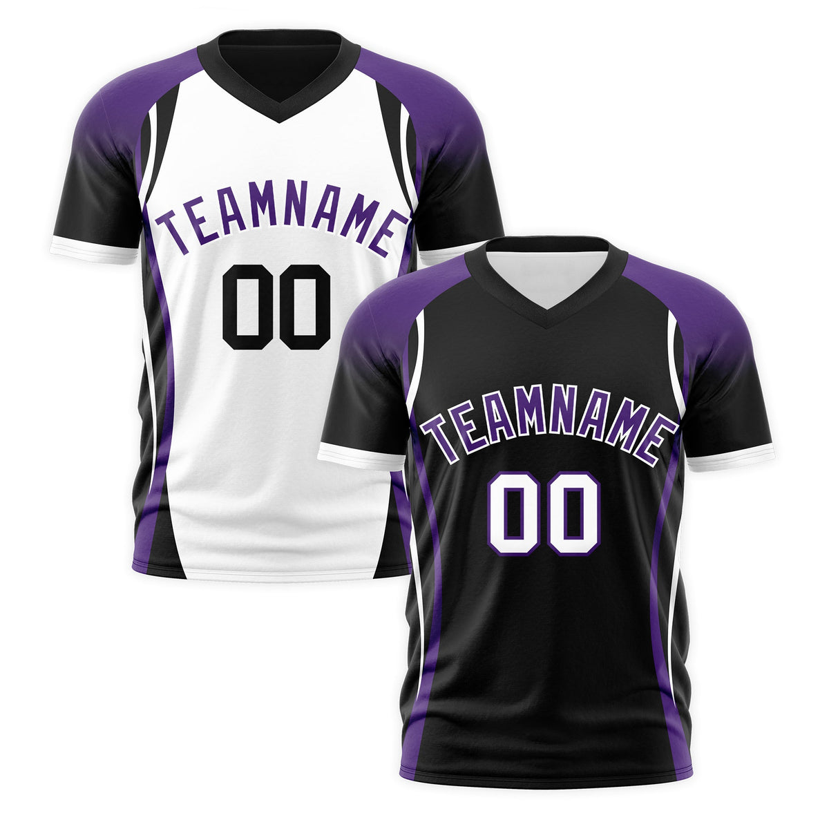 Custom Black Purple White Reversible Wrinkle-Resistant T-shirt| KXKSHOP