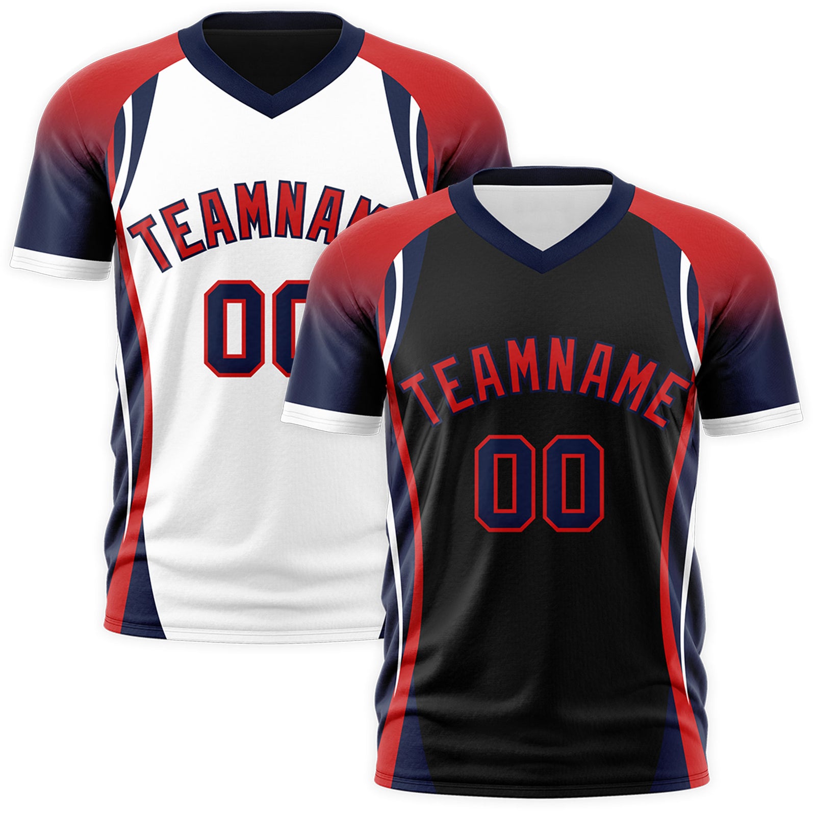 Custom Black Red Navy Reversible Breathable T-shirt| KXKSHOP