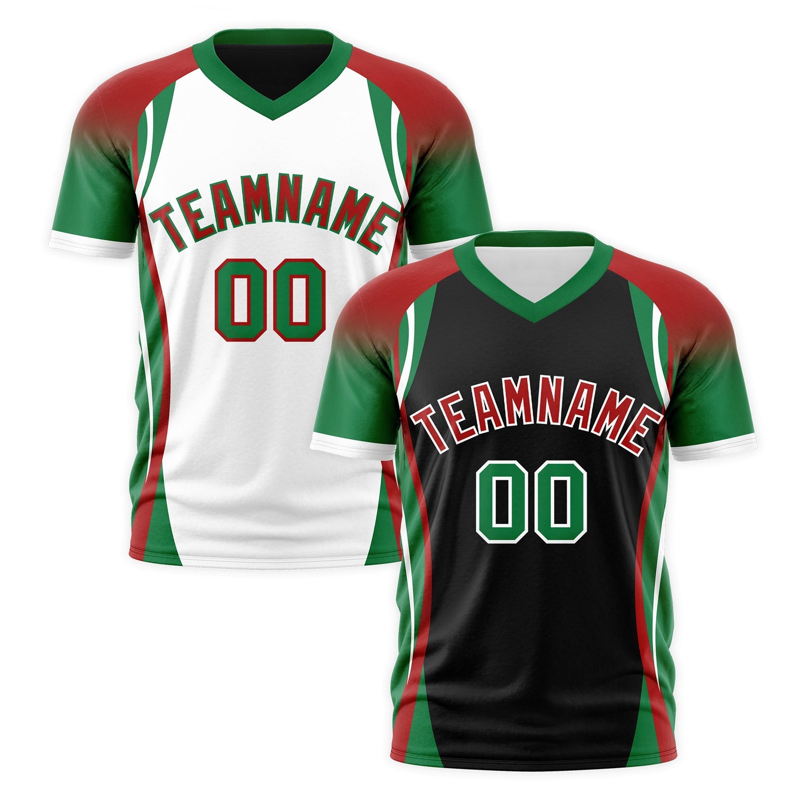 Custom Black Red Kelly Green Reversible Wrinkle-Resistant T-shirt| KXKSHOP