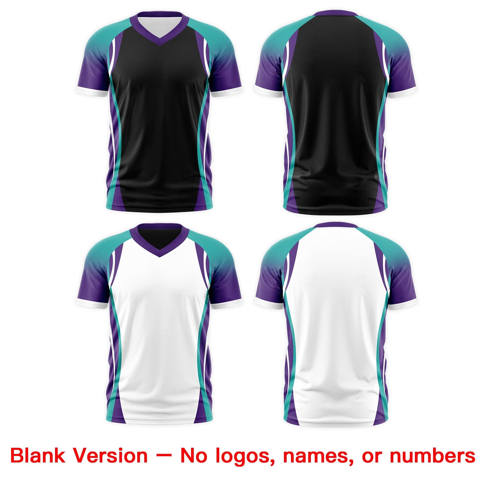 Custom Black Aqua Purple Reversible Wrinkle-Resistant T-shirt| KXKSHOP