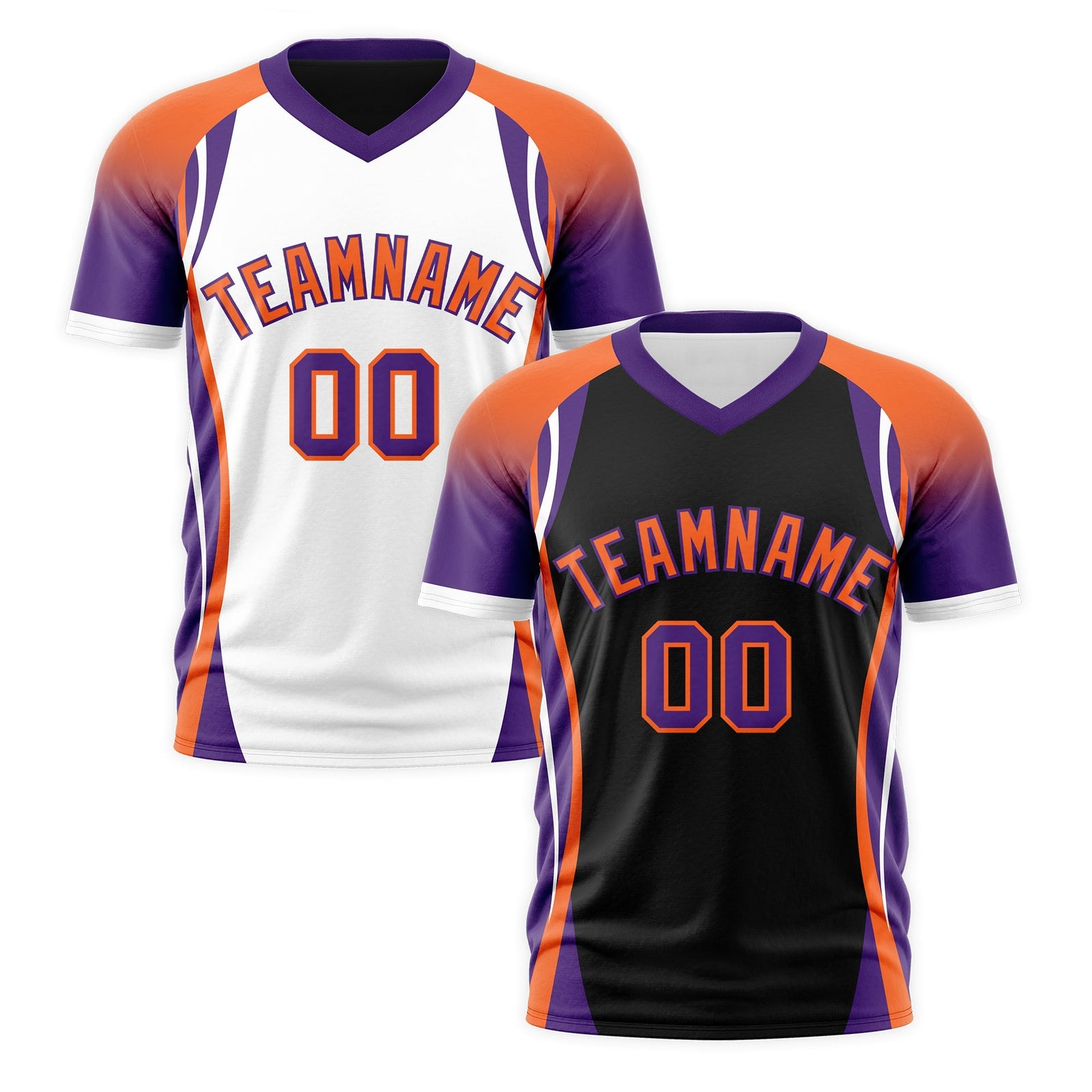 Custom Black Orange Purple Reversible Wrinkle-Resistant T-shirt| KXKSHOP