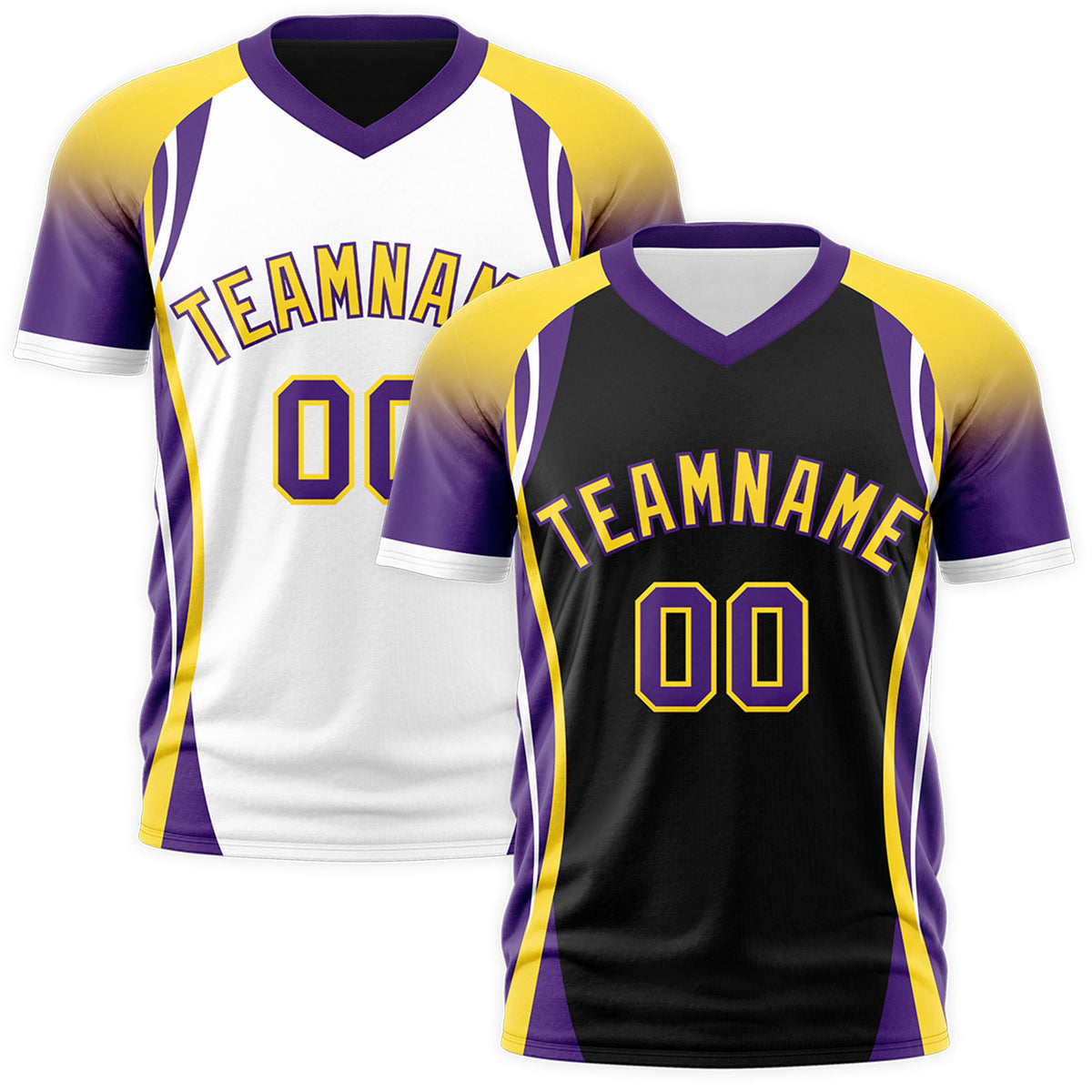 Custom Black Gold Purple Reversible Wrinkle-Resistant T-shirt| KXKSHOP