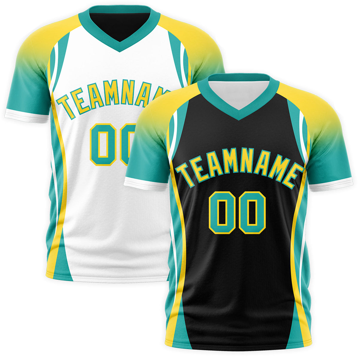 Custom Black Gold Aqua Reversible Breathable T-shirt| KXKSHOP
