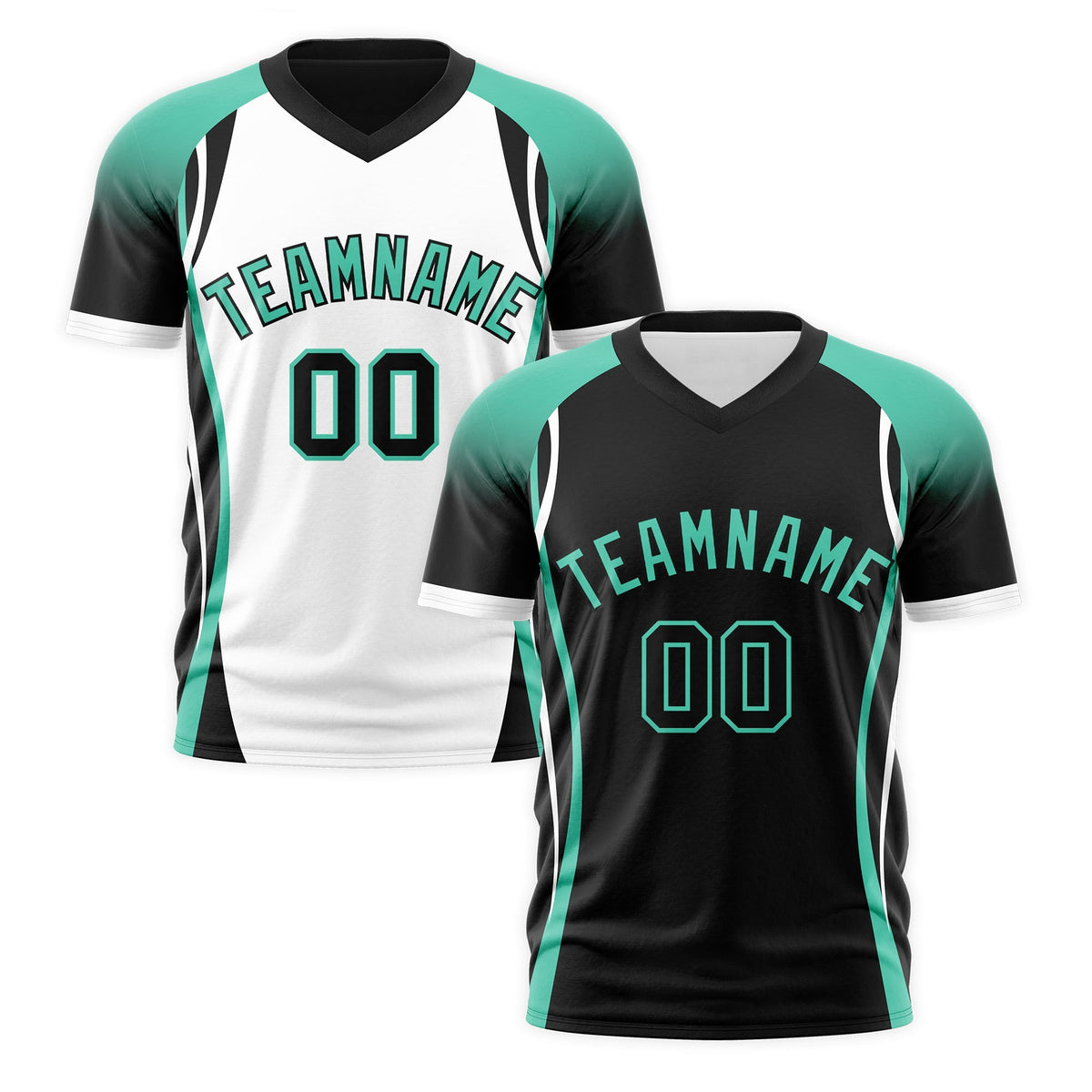 Custom Black Bright Green White Reversible Breathable T-shirt| KXKSHOP