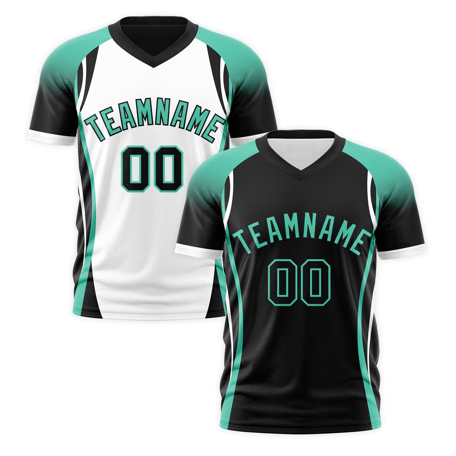 Custom Black Bright Green White Reversible Breathable T-shirt| KXKSHOP
