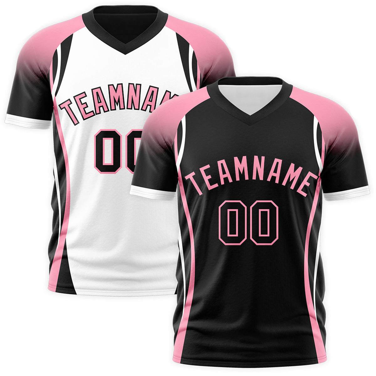 Custom Black Light Pink White Reversible Wrinkle-Resistant T-shirt| KXKSHOP