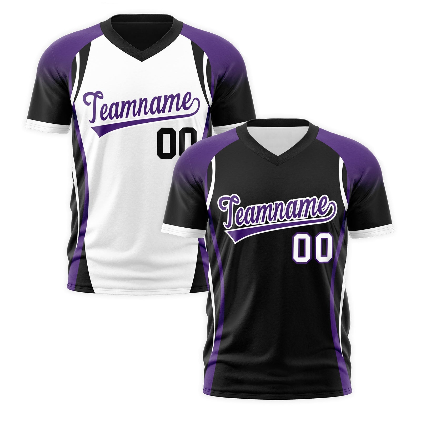 Custom Black Purple White Reversible Wrinkle-Resistant T-shirt| KXKSHOP