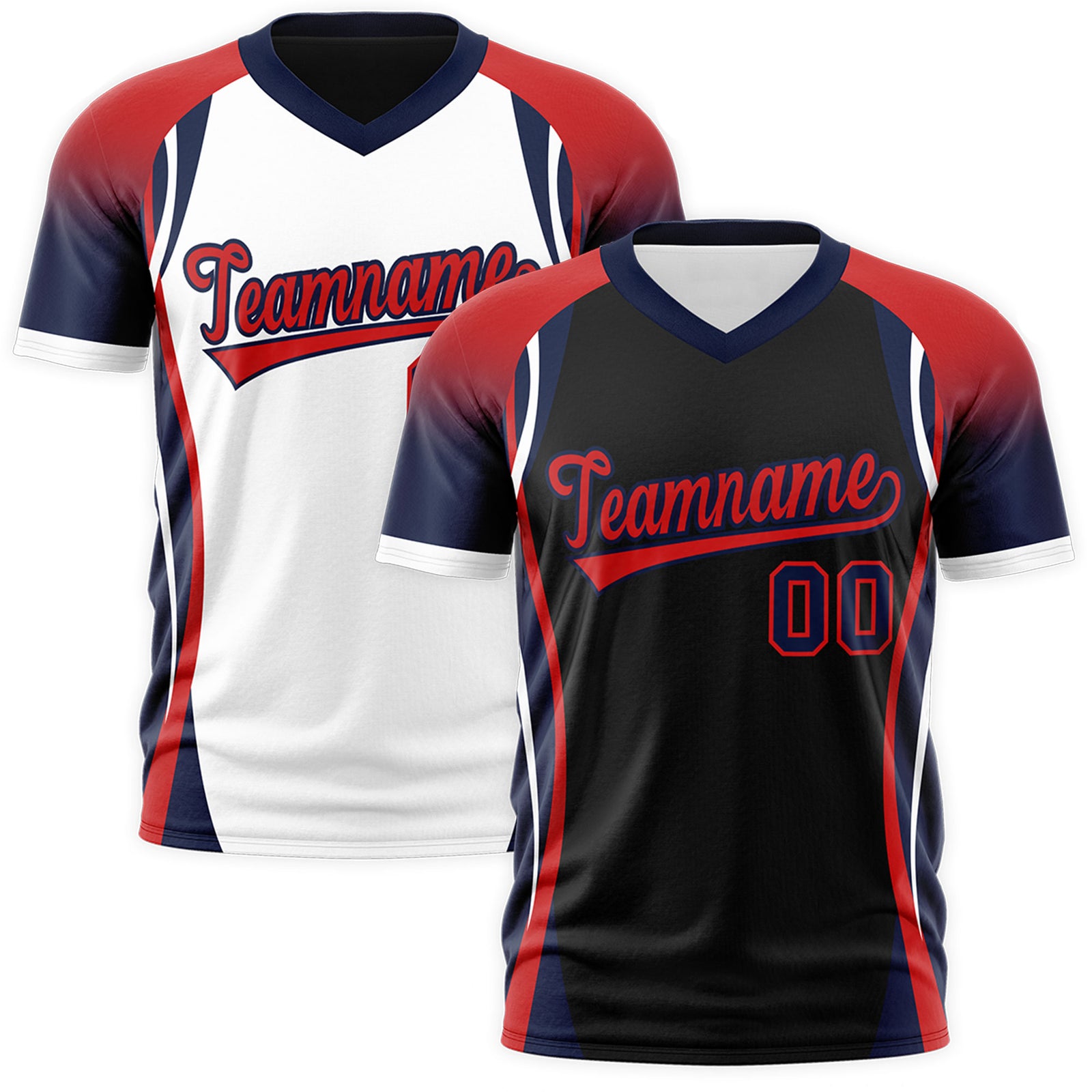 Custom Black Red Navy Reversible Breathable T-shirt| KXKSHOP