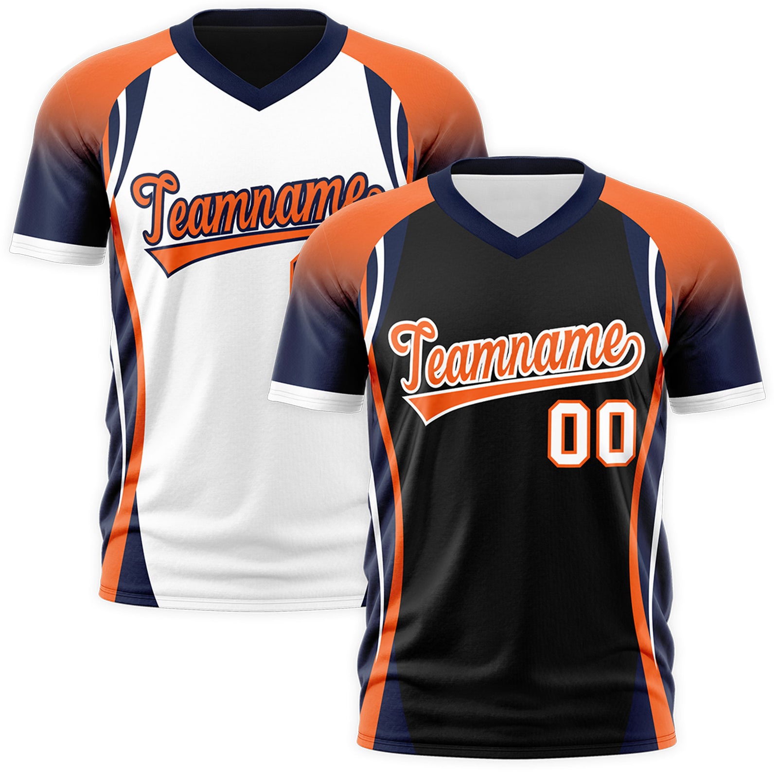 Custom Black Orange Navy Reversible Wrinkle-Resistant T-shirt| KXKSHOP