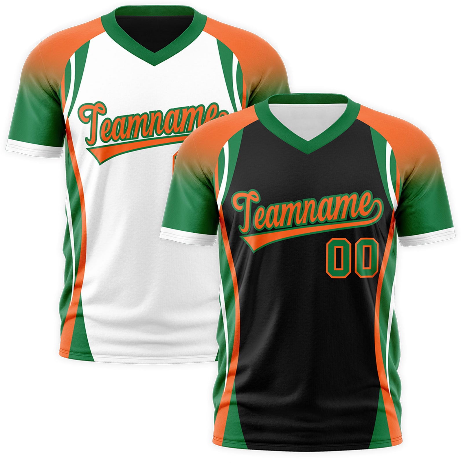 Custom Black Orange Kelly Green Reversible Breathable T-shirt| KXKSHOP