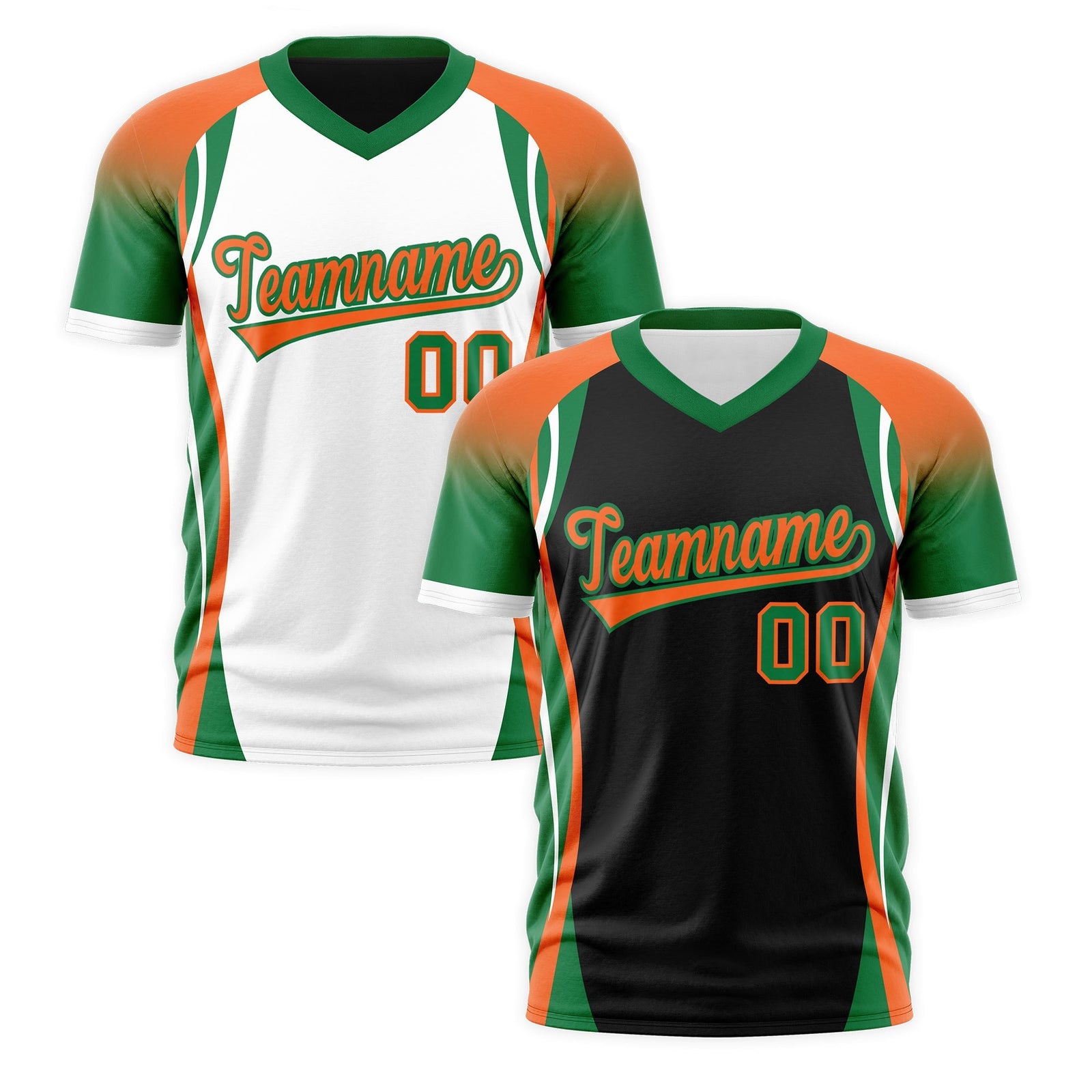 Custom Black Orange Kelly Green Reversible Breathable T-shirt| KXKSHOP