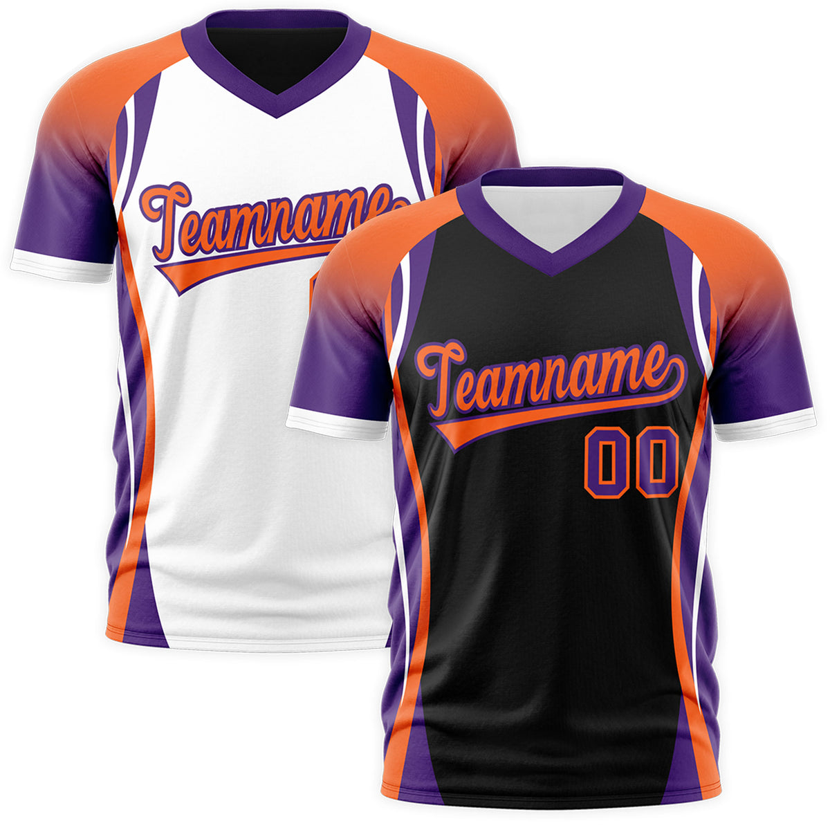 Custom Black Orange Purple Reversible Wrinkle-Resistant T-shirt| KXKSHOP