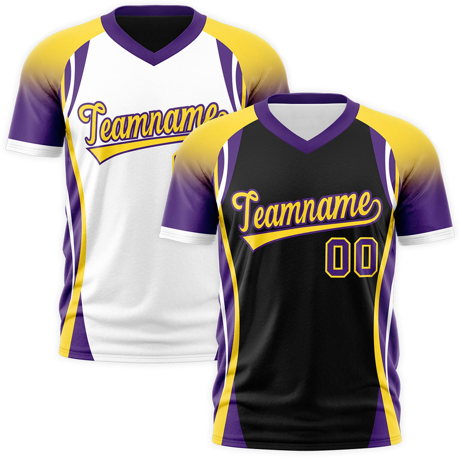 Custom Black Gold Purple Reversible Wrinkle-Resistant T-shirt| KXKSHOP