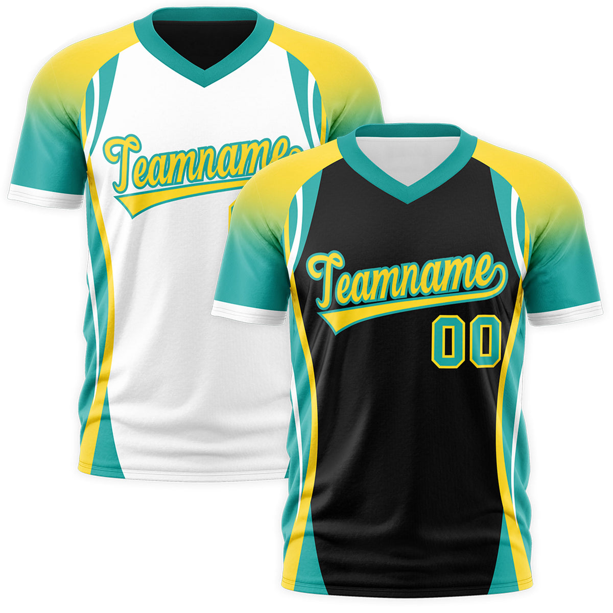 Custom Black Gold Aqua Reversible Breathable T-shirt| KXKSHOP