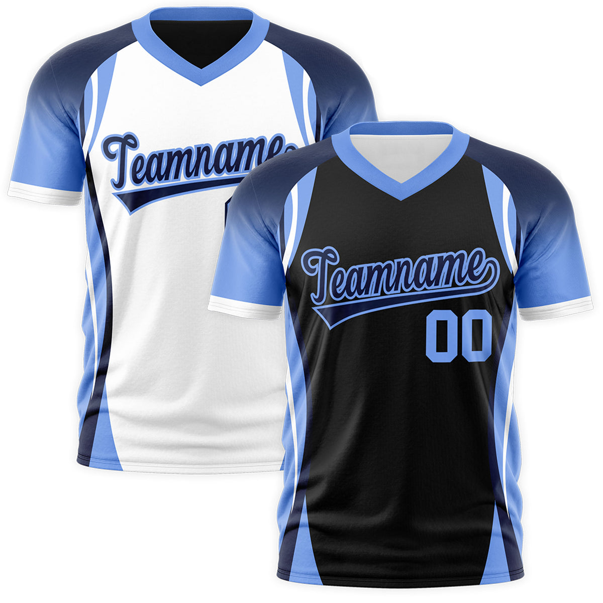Custom Black Navy Light Blue Reversible Breathable T-shirt| KXKSHOP