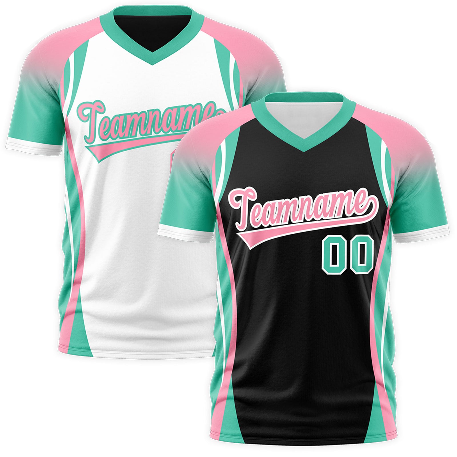 Custom Black Light Pink Bright Green Reversible Wrinkle-Resistant T-shirt| KXKSHOP