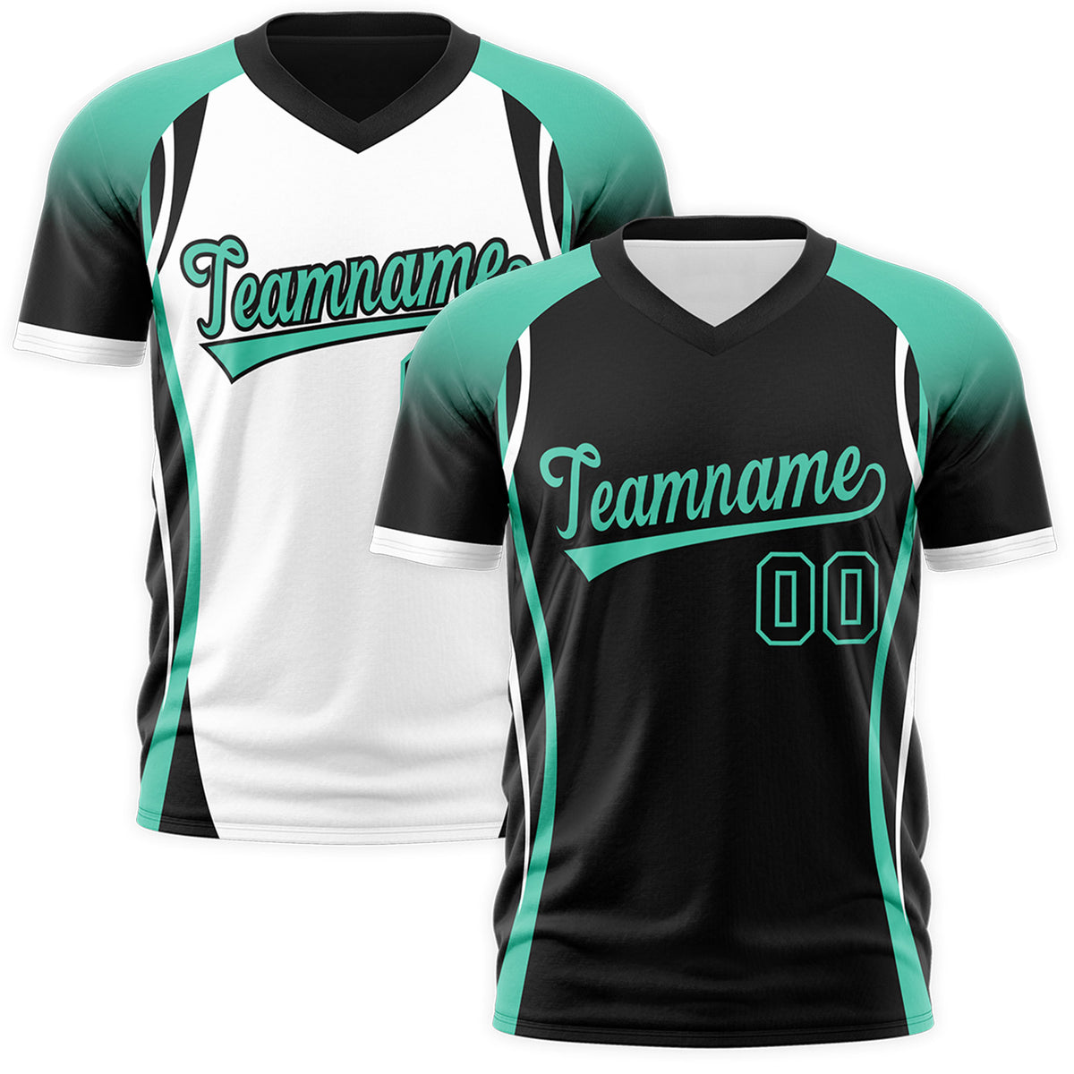 Custom Black Bright Green White Reversible Breathable T-shirt| KXKSHOP