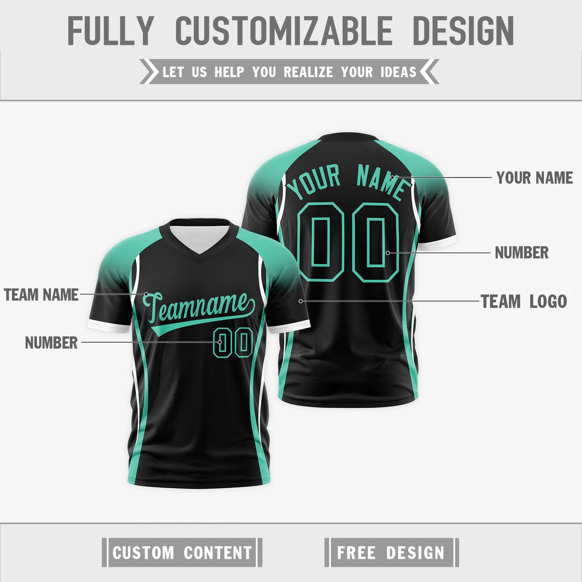 Custom Black Bright Green White Reversible Breathable T-shirt| KXKSHOP