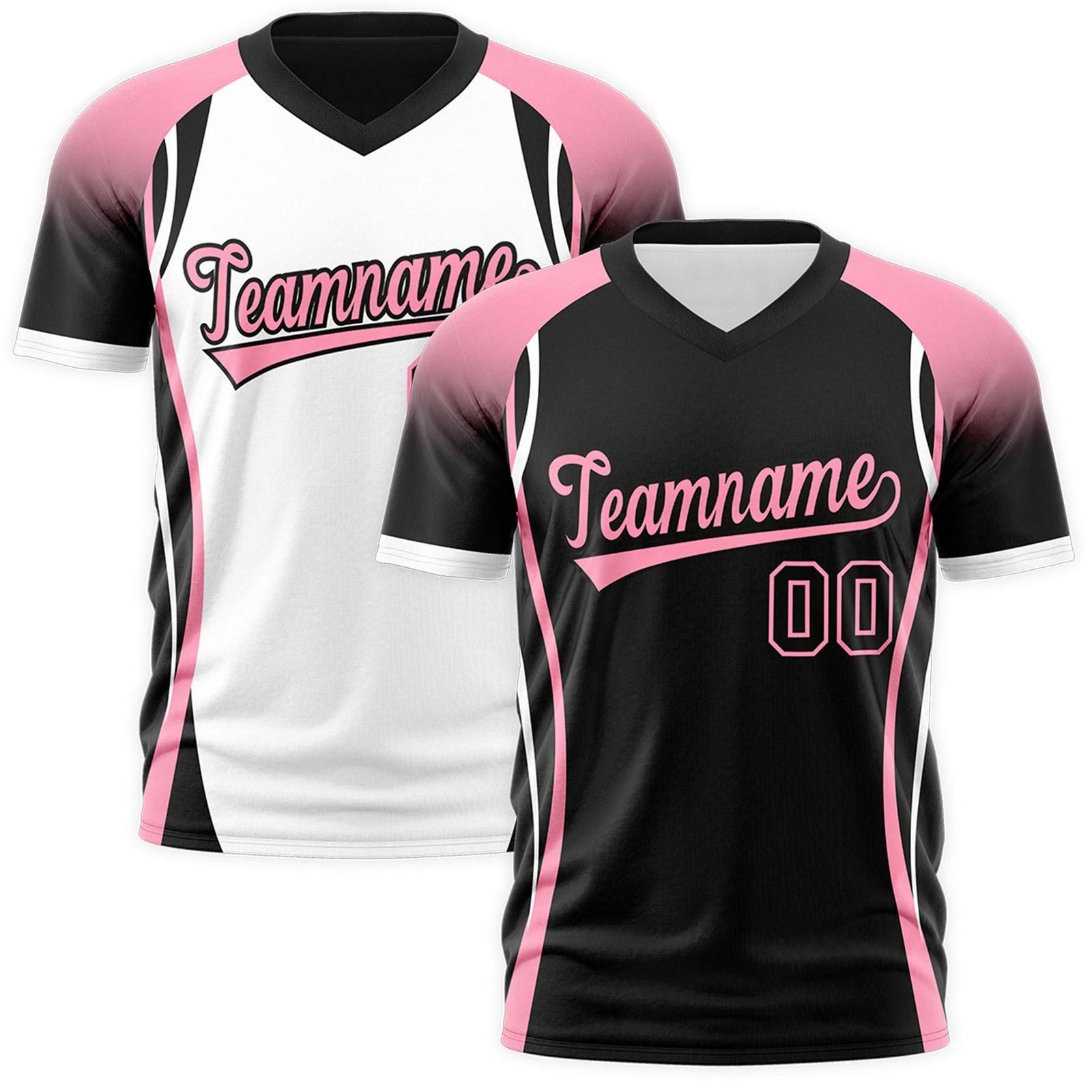 Custom Black Light Pink White Reversible Wrinkle-Resistant T-shirt| KXKSHOP
