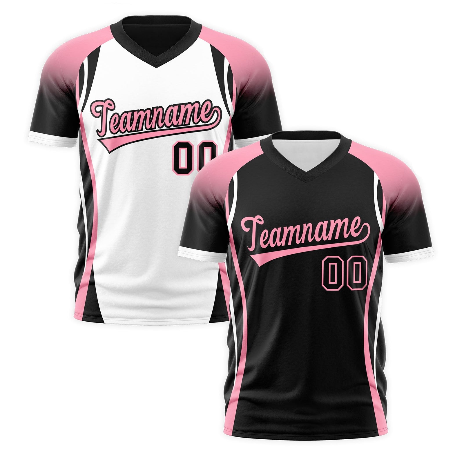 Custom Black Light Pink White Reversible Wrinkle-Resistant T-shirt| KXKSHOP
