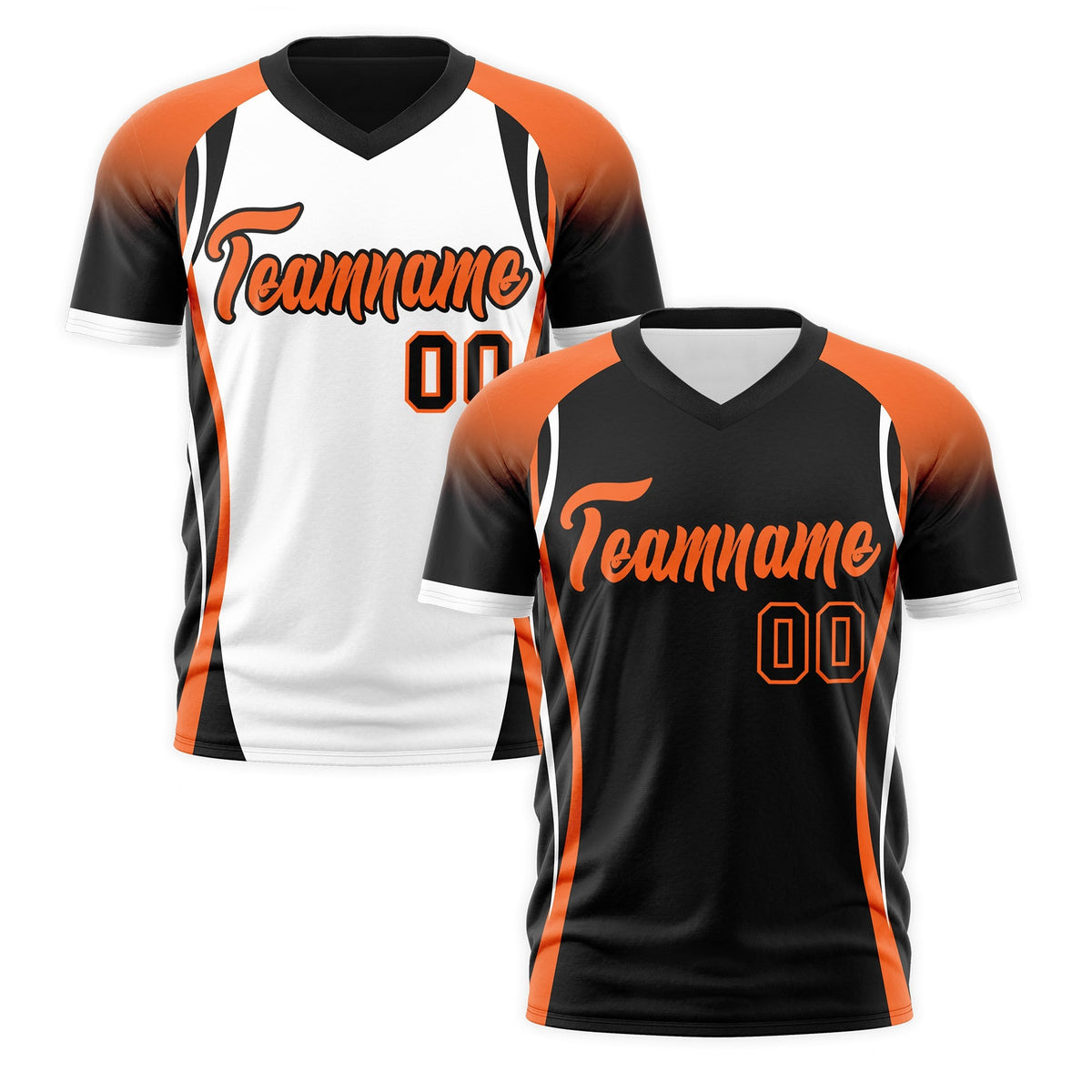 Custom Black Orange White Reversible Breathable T-shirt| KXKSHOP