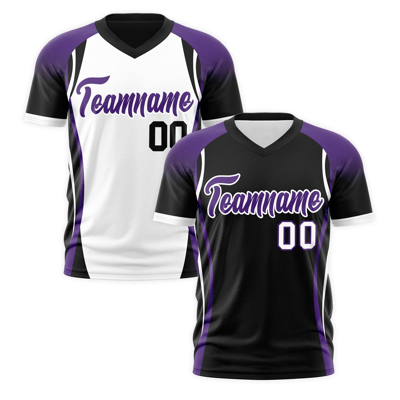 Custom Black Purple White Reversible Wrinkle-Resistant T-shirt| KXKSHOP