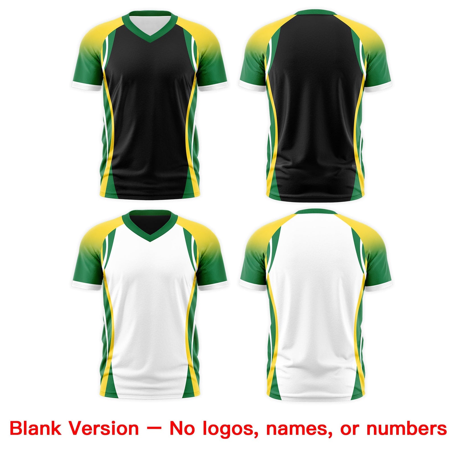 Custom Black Gold Kelly Green Reversible Wrinkle-Resistant T-shirt| KXKSHOP