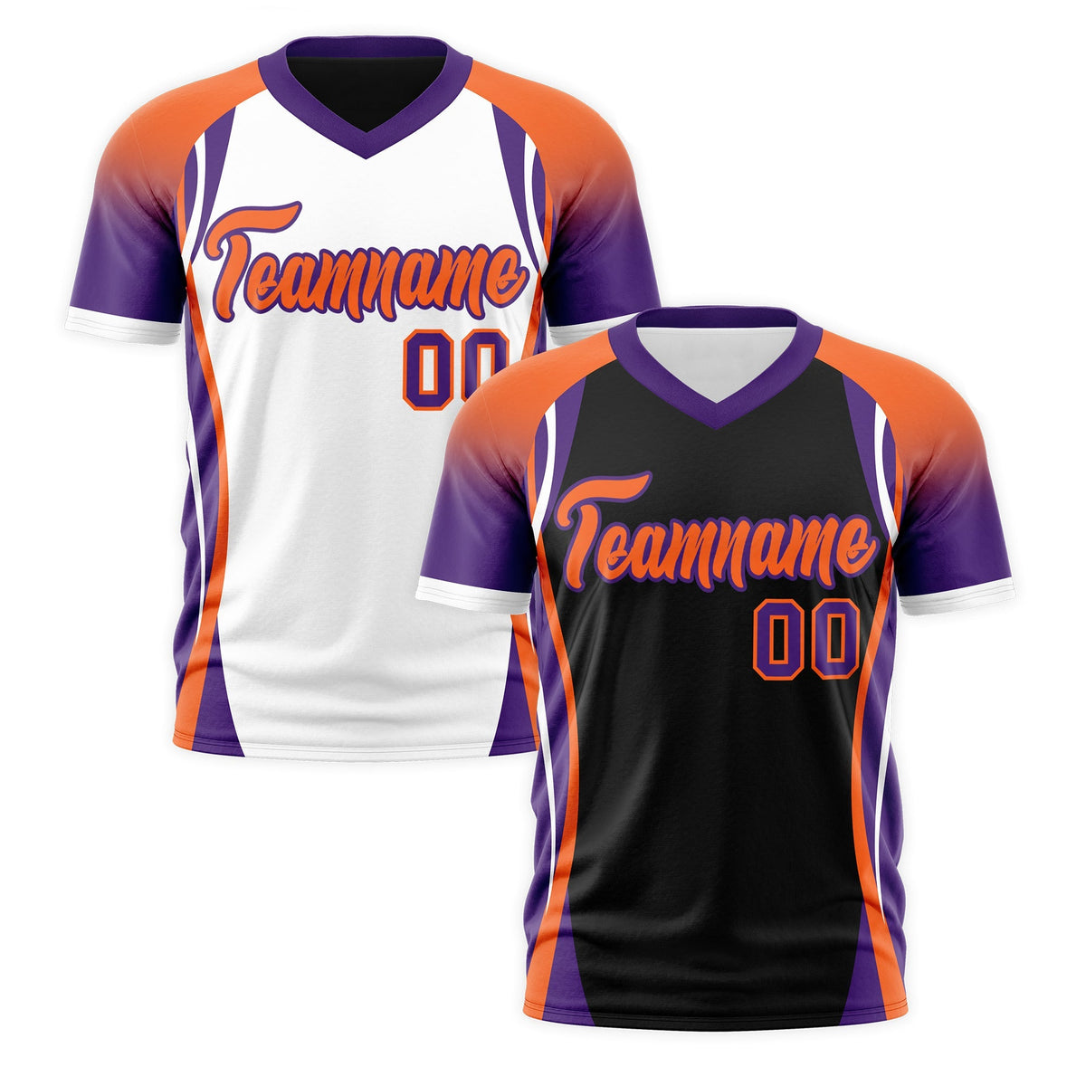 Custom Black Orange Purple Reversible Wrinkle-Resistant T-shirt| KXKSHOP