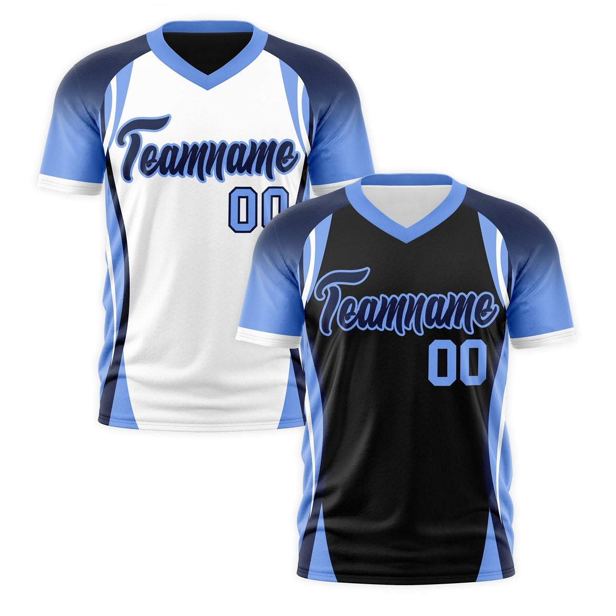 Custom Black Navy Light Blue Reversible Breathable T-shirt| KXKSHOP