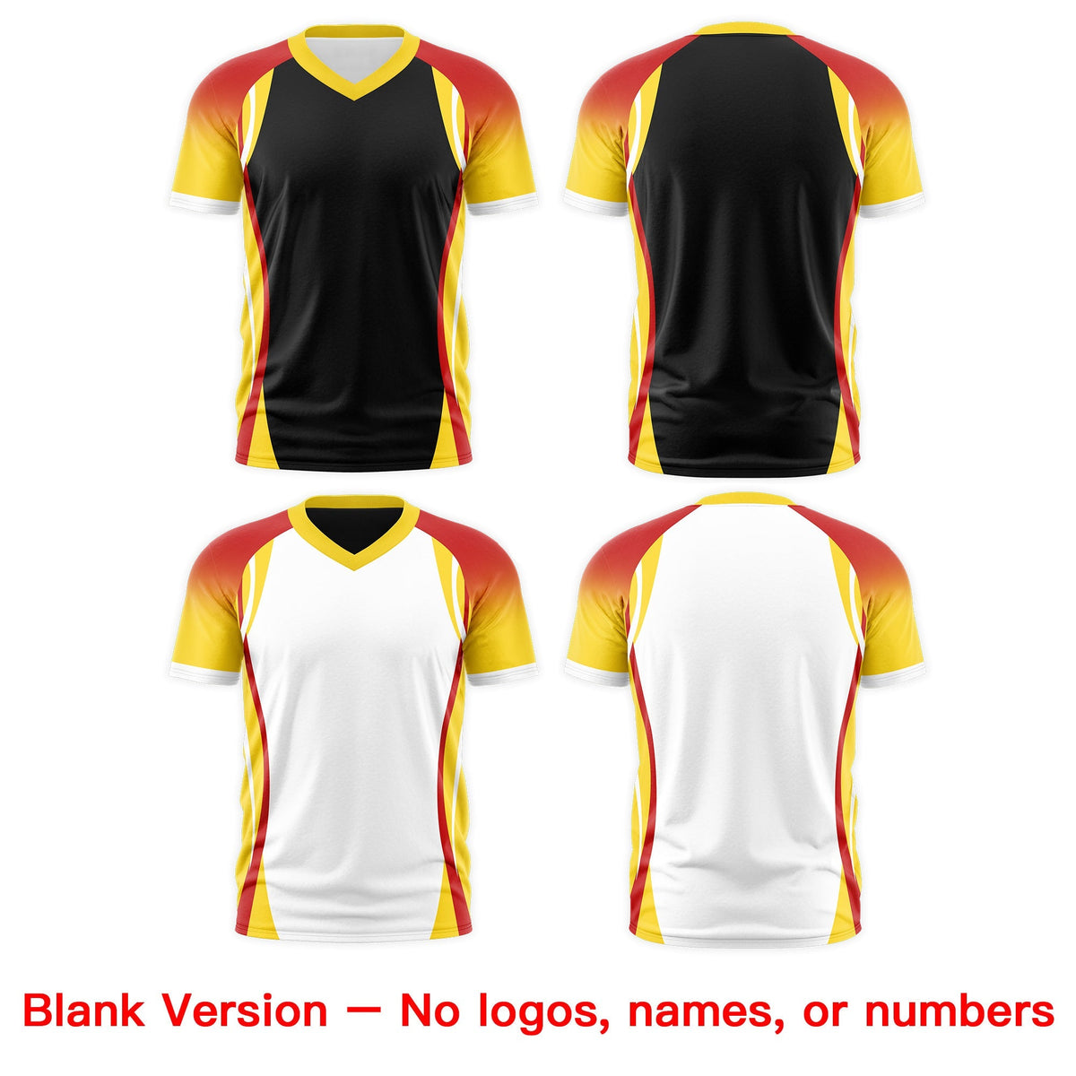 Custom Black Red Gold Reversible Wrinkle-Resistant T-shirt| KXKSHOP