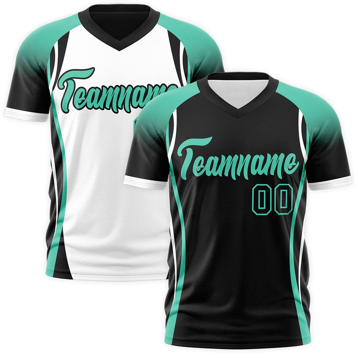 Custom Black Bright Green White Reversible Breathable T-shirt| KXKSHOP