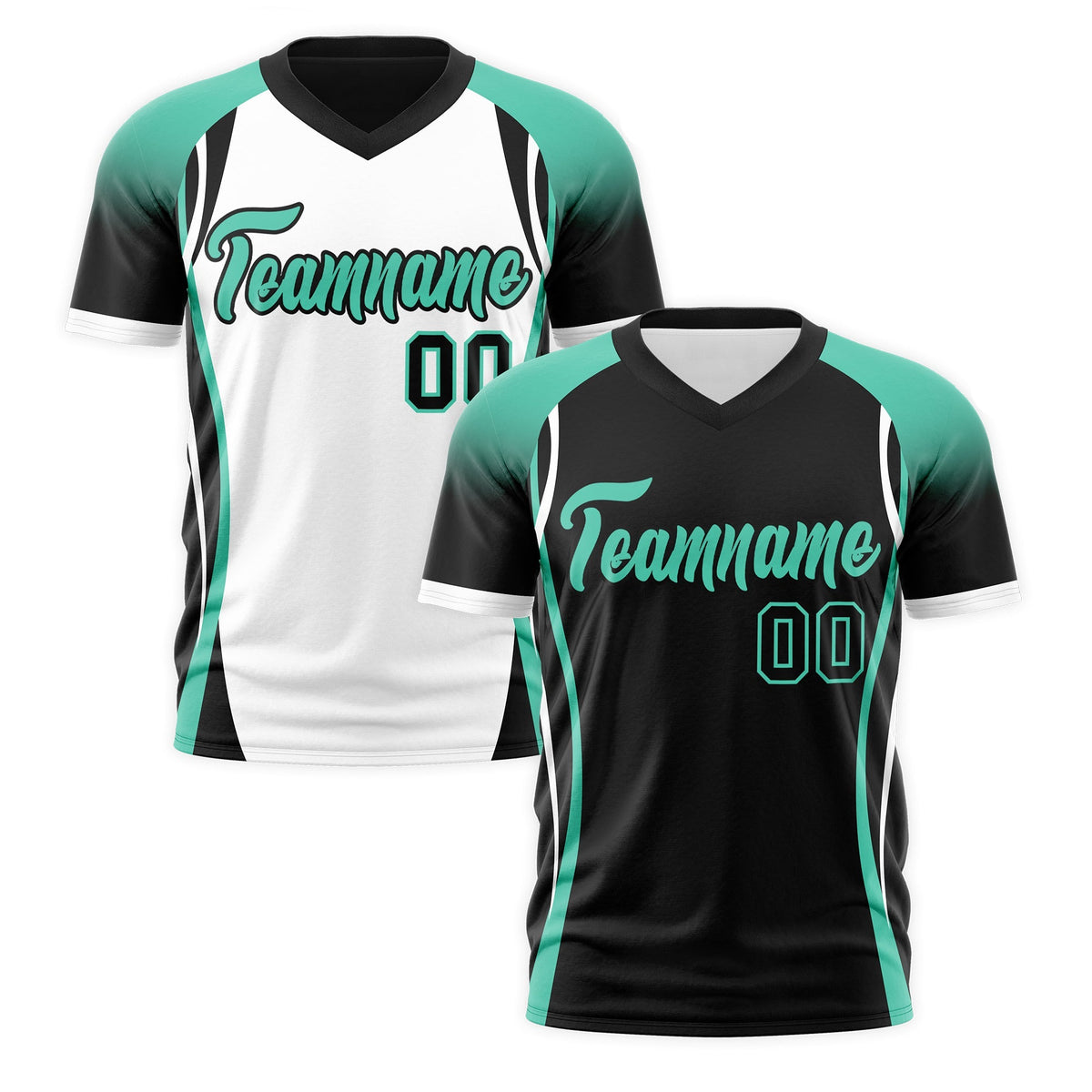 Custom Black Bright Green White Reversible Breathable T-shirt| KXKSHOP