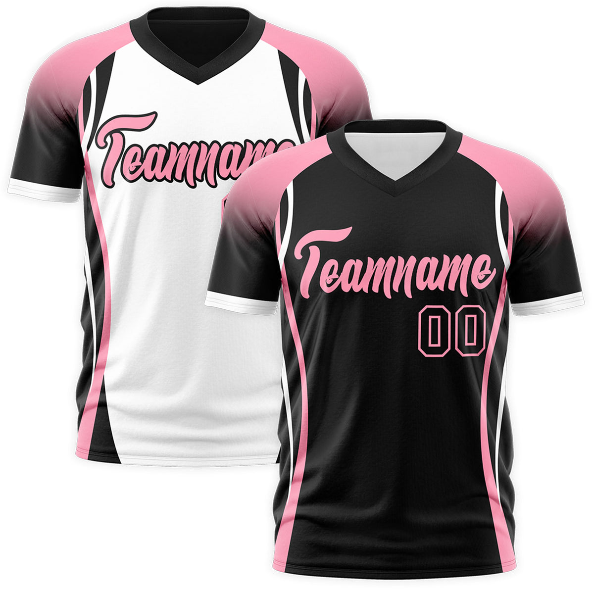 Custom Black Light Pink White Reversible Wrinkle-Resistant T-shirt| KXKSHOP