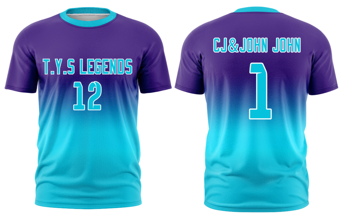 Custom Purple-Sky Blue Gradient Fashion Design Long Sleeve Performance T-Shirt